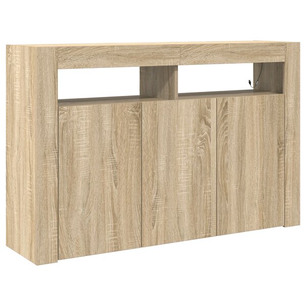 vidaXL Meuble de rangement Chêne Sonoma Bois d'ingénierie 116 x 30 x 75 cm