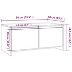 vidaXL Table basse blanc brillant 90x50x41 5 cm bois d'ingénierie