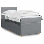 vidaXL Sommier à lattes de lit avec matelas Gris clair 100x200cm Tissu
