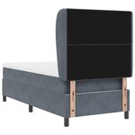 Lit box spring vidaXL avec matelas gris foncé 80x200 cm en velours