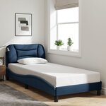 vidaXL Cadre de lit avec lumières LED bleu 90x190 cm tissu