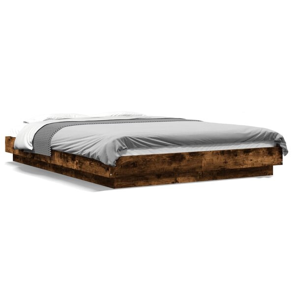 vidaXL Cadre de lit sans matelas chêne fumé 140x200 cm