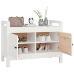 vidaXL Banc d'entrée Blanc 80x40x60 cm Bois de pin massif