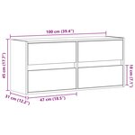 vidaXL Meuble TV mural avec lumières LED sonoma gris 100x31x45 cm