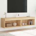 vidaXL Meubles TV avec lumières LED 2 Pièces chêne sonoma 60x30x30 cm