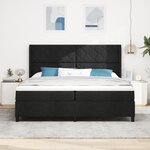 Lit à sommier tapissier vidaXL avec matelas et LED Noir 200x200 cm Tissu