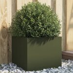 vidaXL Jardinière vert olive 32x30x29 cm acier laminé à froid
