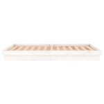 vidaXL Cadre de lit à LED blanc 120x190 cm petit double bois massif