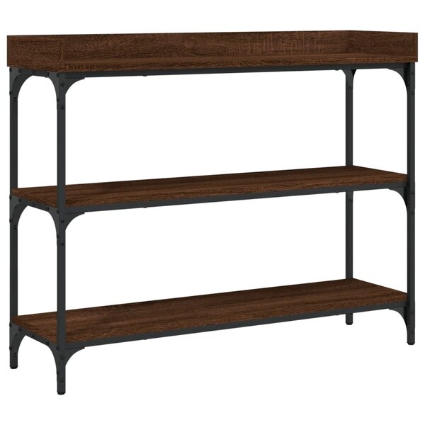 vidaXL Table console avec étagères chêne marron 100x30x80 cm