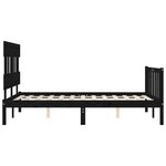 vidaXL Cadre de lit sans matelas noir 140x190 cm bois de pin massif