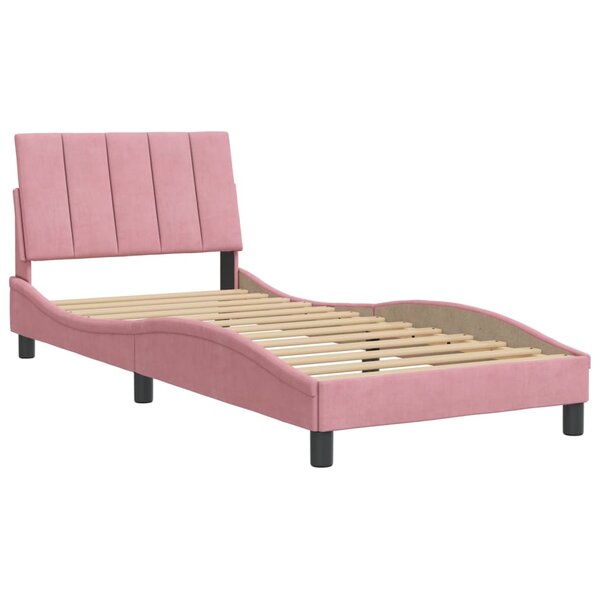 vidaXL Cadre de lit avec tête de lit Rose 80x200 cm Velours