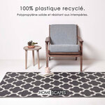 Tapis extérieur terrasse réversible - Tapis de jardin imperméable et résistant UV - Nola - Noir- 75x200 cm - HOMESCAPES