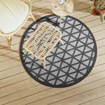 vidaXL Tapis d'extérieur noir Ø120 cm PP