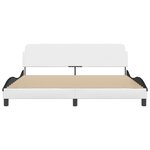 vidaXL Cadre de lit sans matelas blanc et noir 180x200 cm similicuir