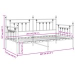 Cadre de lit daybed vidaXL Noir 107x203 cm en acier