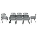 vidaXL Ensemble de salle à manger de jardin 9 pièces avec coussins en rotin poly gris