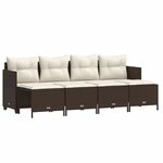 vidaXL Salon de jardin avec coussins 5 Pièces marron résine tressée