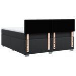 vidaXL Sommier à lattes de lit avec matelas Noir 200x200 cm Similicuir