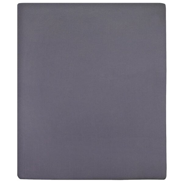 vidaXL Draps-housses Jersey 2 Pièces Anthracite 180x200 cm Coton