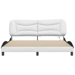 vidaXL Cadre de lit avec lumières LED blanc noir 180x200 cm similicuir