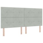 vidaXL Lit avec sommier  matelas et banc gris clair 200x200 cm en velours