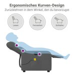 vidaXL Fauteuil inclinable de massage électrique gris foncé tissu