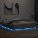 vidaXL Cadre de lit avec lumières LED gris béton 180x200 cm