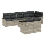 Ensemble de canapés de jardin vidaXL 9 pièces avec coussins gris poly rotin