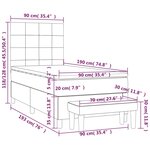 vidaXL Sommier à lattes de lit et matelas Crème 90x190 cm Tissu
