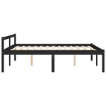 vidaXL Lit pour personne âgée noir 150x200 cm bois de pin massif