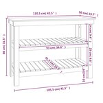 vidaXL Banc de travail Gris 110 5x50x80 cm Bois de pin massif