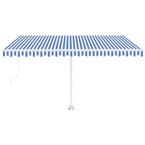vidaXL Auvent automatique sur pied 400x350 cm Bleu/Blanc
