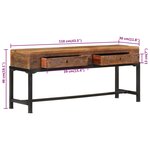 vidaXL Meuble TV 110x30x46 cm bois massif de récupération