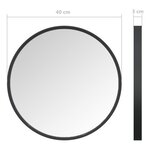vidaXL Miroir mural Noir 40 cm
