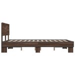 vidaXL Cadre de lit chêne marron 140x190 cm bois d'ingénierie et métal