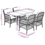 vidaXL Ensemble à manger de jardin 5 Pièces et coussins marron poly rotin