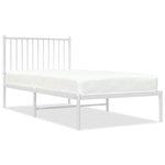 vidaXL Cadre de lit métal avec tête de lit blanc 90x190 cm
