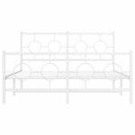 vidaXL Cadre de lit métal sans matelas et pied de lit blanc 140x190 cm