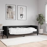 vidaXL Lit de jour avec matelas noir 80x200 cm tissu
