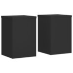 vidaXL Supports pour plantes 2 Pièces noir 20x20x30 cm bois d'ingénierie