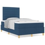 vidaXL Lit avec sommier et matelas bleu 120x200 cm en tissu