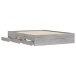 vidaXL Cadre de lit avec tiroirs sans matelas sonoma gris 140x200 cm