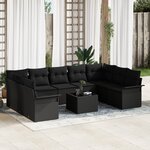 Ensemble de 10 pièces de canapés de jardin avec coussins beige en rotin synthétique