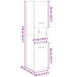 vidaXL Armoire de salle de bain Chêne sonoma 30x30x130 cm Aggloméré