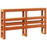 vidaXL Tête de lit avec étagères marron cire 140 cm bois massif de pin