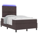 vidaXL Lit à ressort avec matelas et LED marron foncé 120x200 cm tissu
