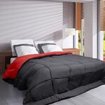 Couette légère Microfibre 240 x 260 cm Gris & Rouge
