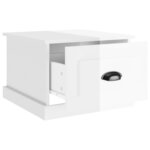 vidaXL Table basse blanc brillant 50x50x35 cm bois d'ingénierie
