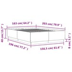 vidaXL Cadre de lit avec LED sans matelas noir 160x200 cm