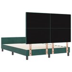 Cadre de lit en velours vert foncé vidaXL 140x190 cm